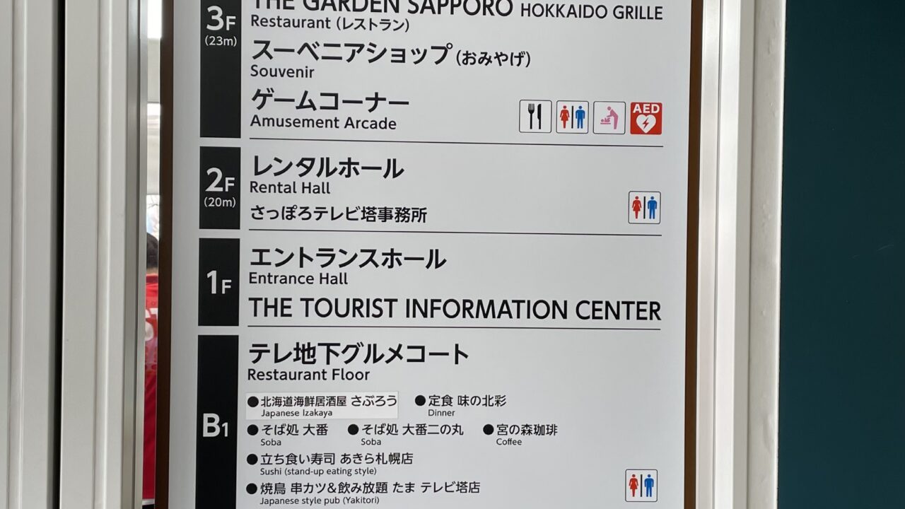 テレビ塔下ビアガーデンのトイレはどこ?