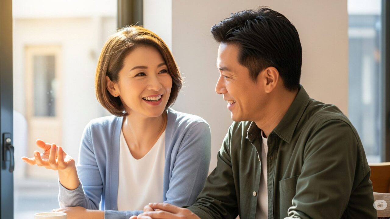 会話時間と夫婦が仲良しでいる割合の関係